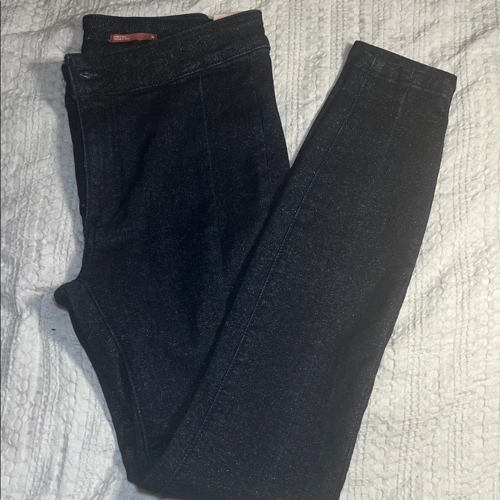 Pilcro high rise denim sparkly fabric denim leggings size 26